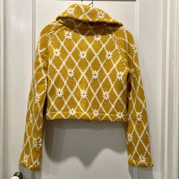Moth Yellow and White Patterned Cardigan - Picture 3 of 5